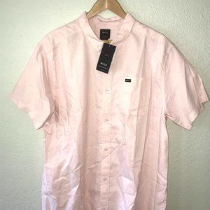 NWT RVCA Short-Sleeve Button-Up Shirt XXL Slim Fit